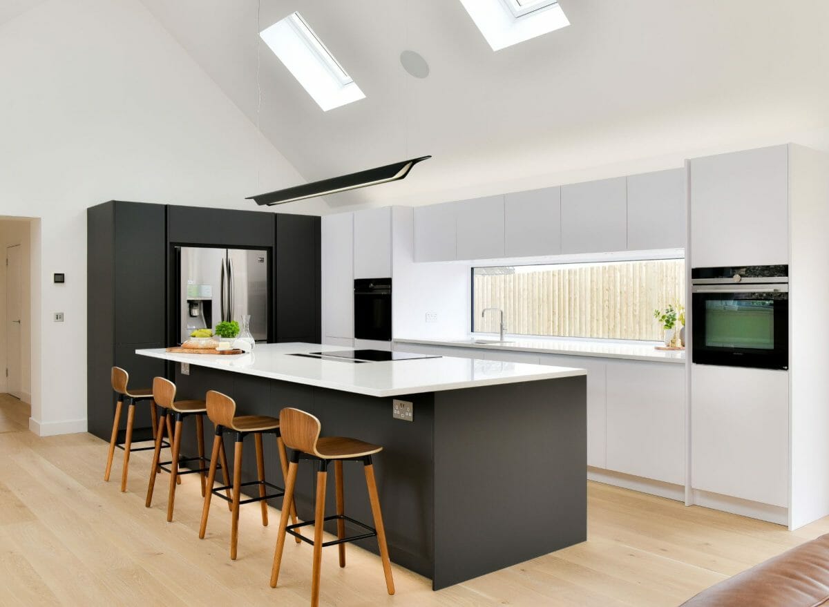 Sleek minimalist grey and white kitchen-1