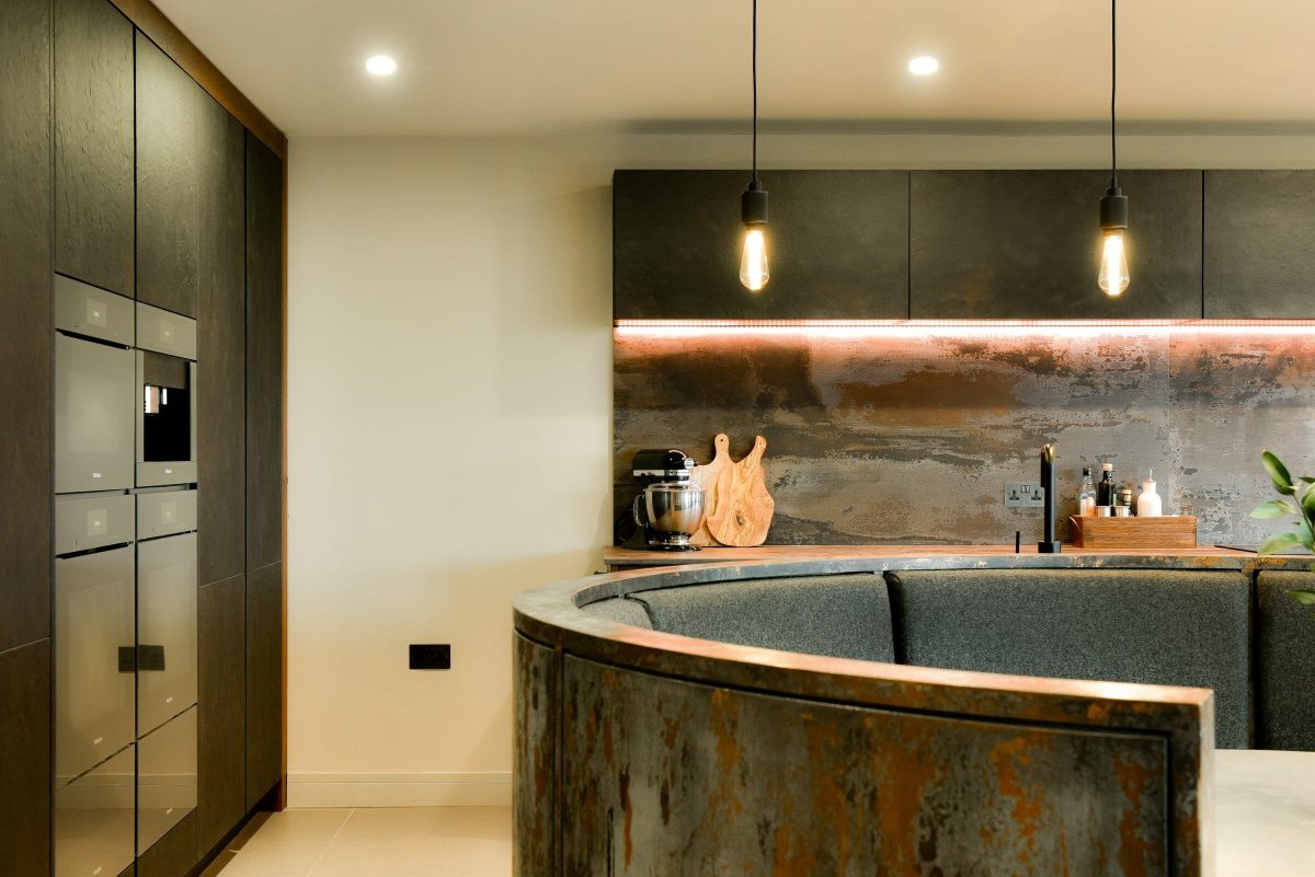 Industrial Slate and Copper Oak Kitchen
