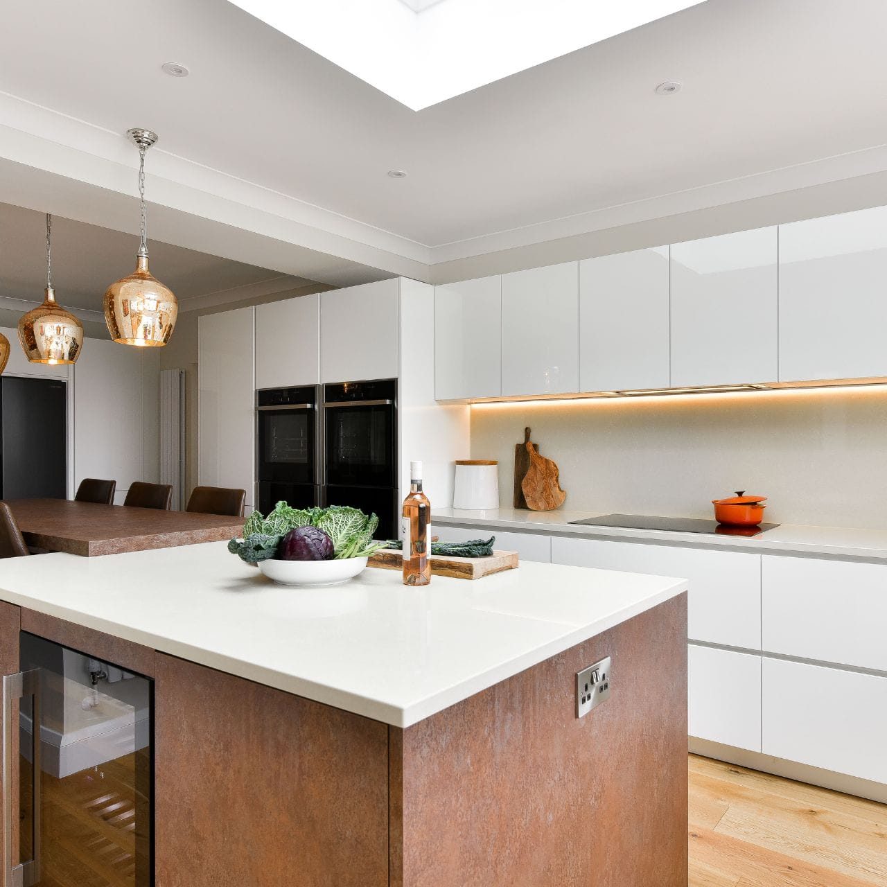Gloss and Bronze textured Kitchen