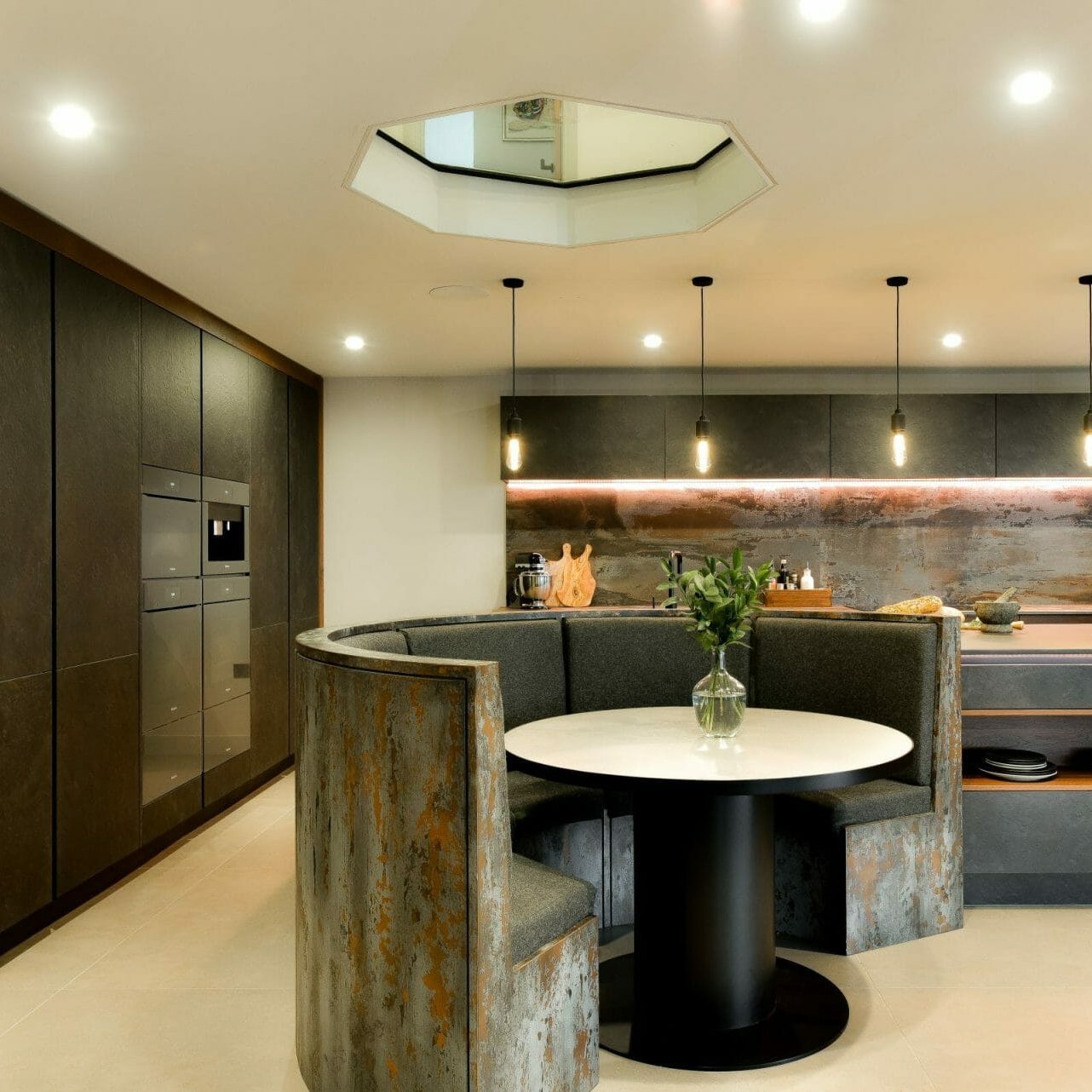 Industrial Slate and Copper Oak Kitchen